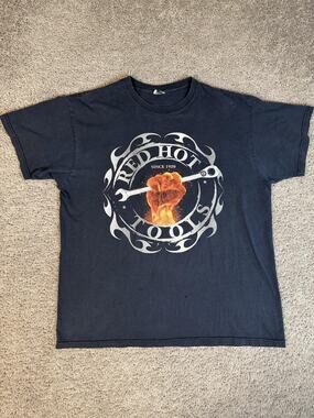 Snap-on Shirt Mens XL Black Red Hot Tools Graphic Mechanic Short Sleeve